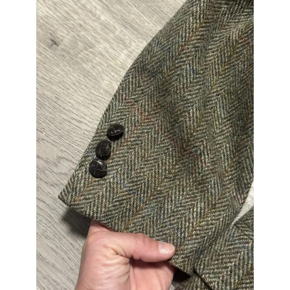 RARE J Press Presidential Harris Tweed Wool Blazer Sports Coat 42R Green
